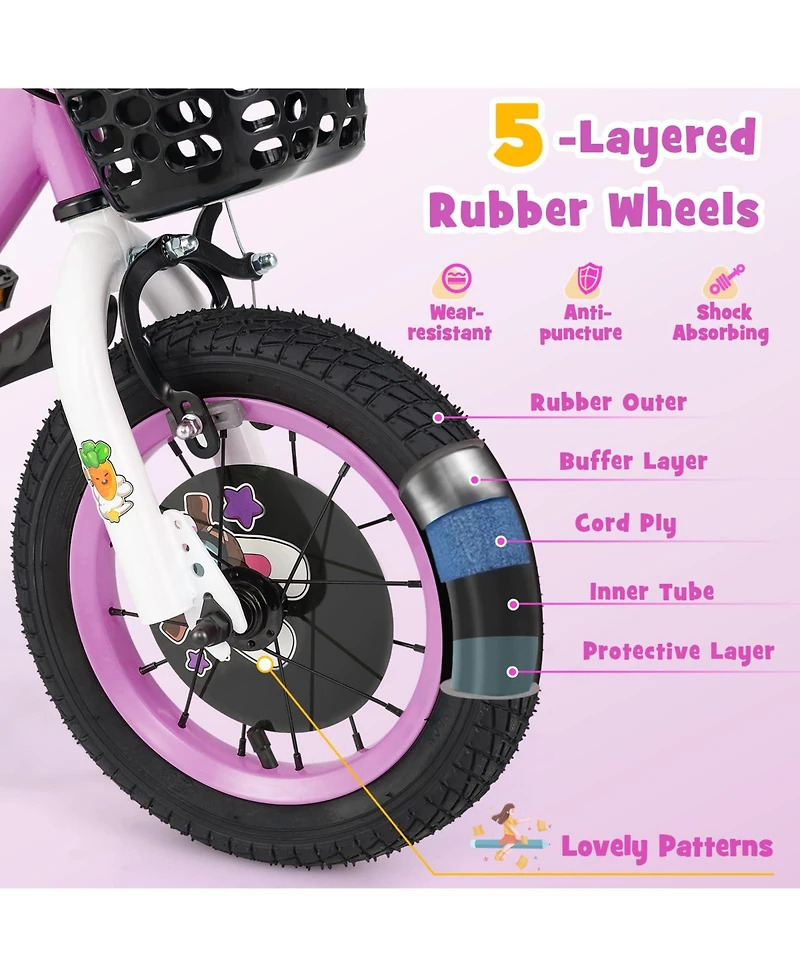 14 Inch Kids Bike for 3-8 Years Old Sport Bicycle with Adjustable Handlebar and Saddle