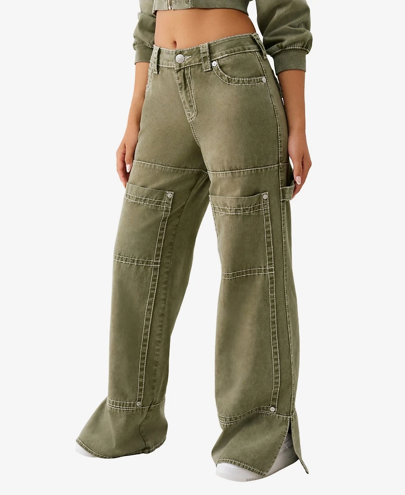 True Religion Women's Bobbi Big T Baggy Carpenter Jeans