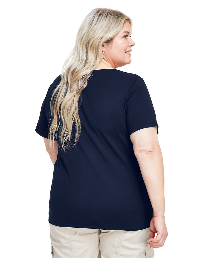 Style & Co Women's Plus Short-Sleeve Scoop-Neck Top