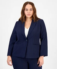 Le Suit Women's Notch-Collar One-Button Pantsuit Set