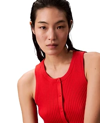 Calvin Klein Jeans Women's Smooth Cotton Rib Sweater Tank