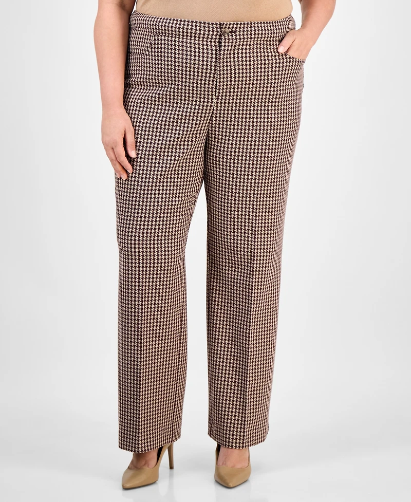 Anne Klein Plus Houndstooth Bootcut Pants