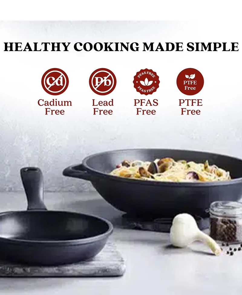 Alva Energy 12" Ceramic Nonstick Wok – Pfas-Free, Non-Toxic Cookware