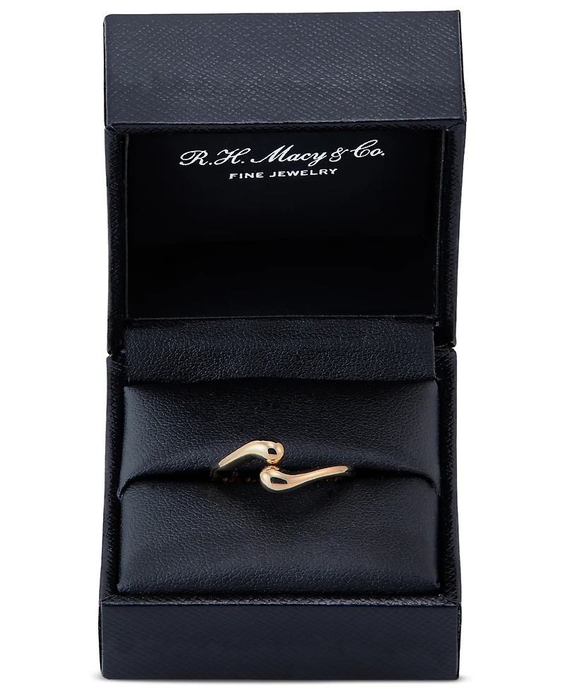Polished Flared End Skinny Bypass Fashion Ring in 10k Gold