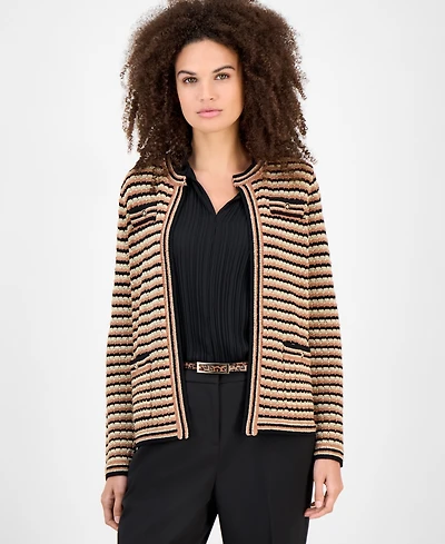 Anne Klein Women's Metallic-Knit Cardigan