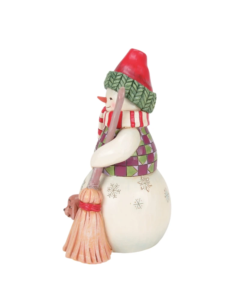 Jim Shore Snowman with Dog Peeking Figurine