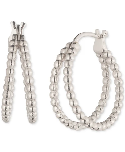 Lauren Ralph Lauren Sterling Silver Bead Split Hoop Earrings