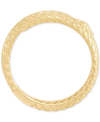 Italian Gold Textured Snake Coil Statement Ring in 10k Gold
