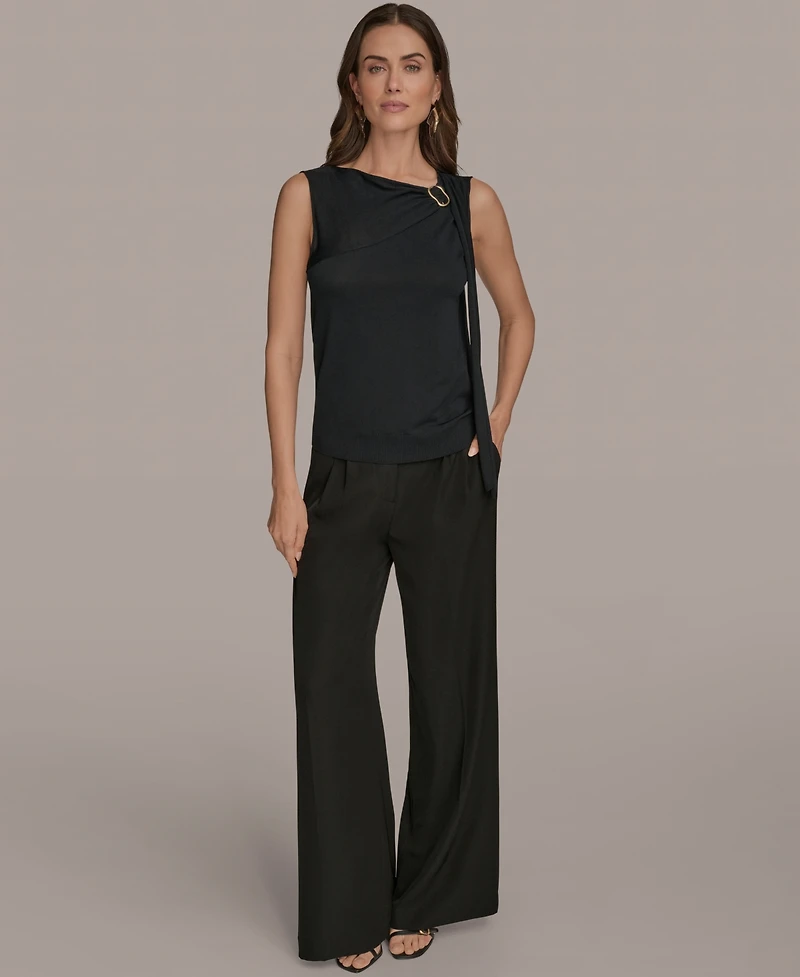 Donna Karan New York Women's Sleeveless Drape-Front Top