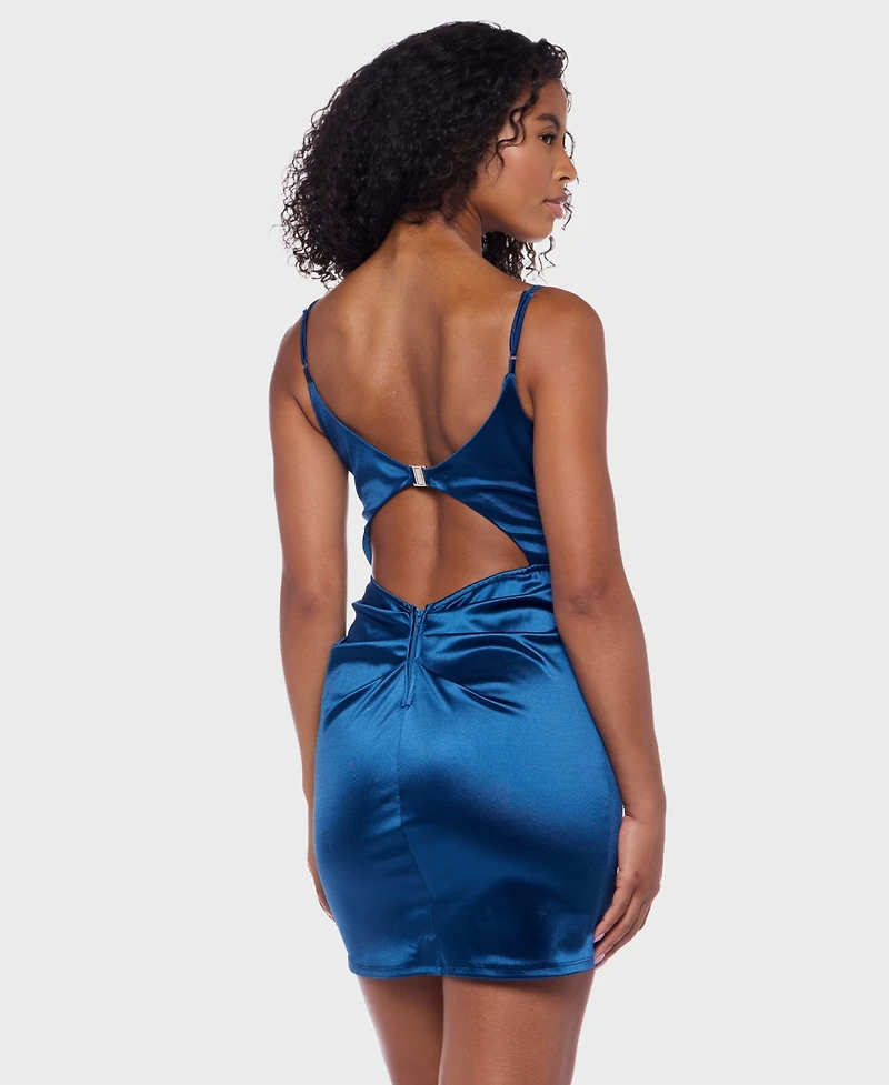 B Darlin Juniors' Sweetheart Satin Bodycon Dress