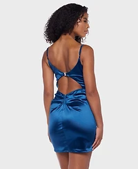 B Darlin Juniors' Sweetheart Satin Bodycon Dress