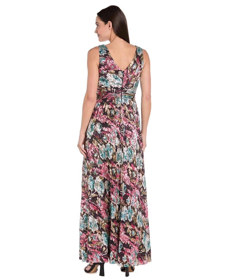R & M Richards Women's Sleeveless Metallic A-Line Dress