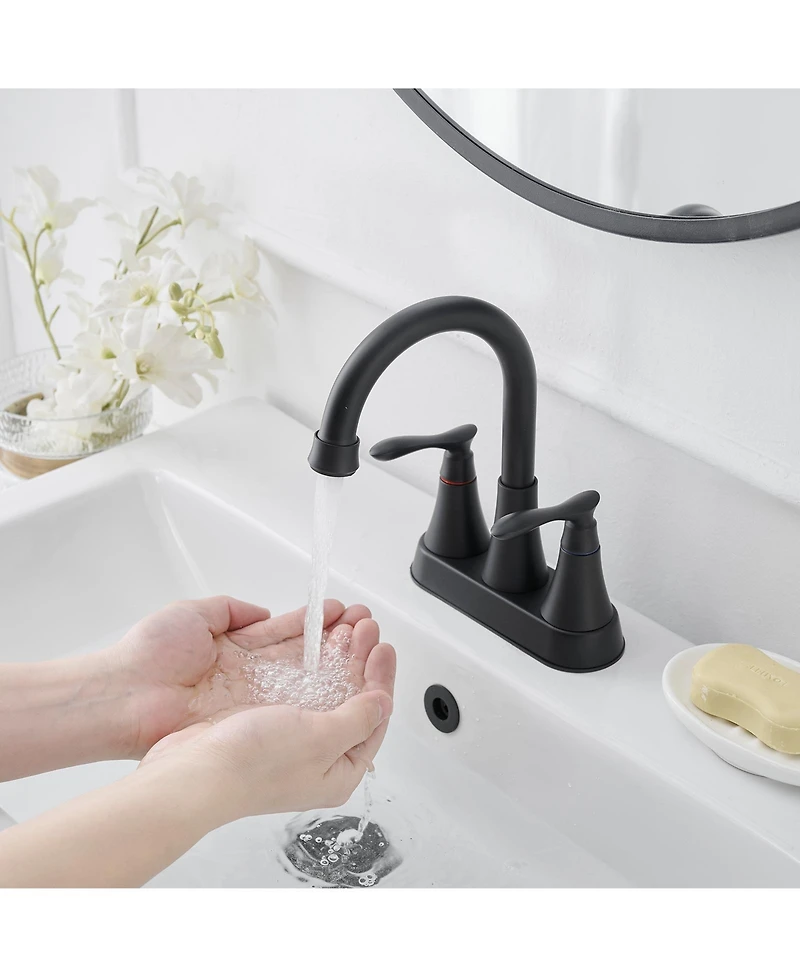 Greenspring 4 in. Centerset 2-Handle High-Arc Bathroom Faucet in Brushed Nickel