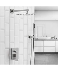 Greenspring -Spray Patterns With .5 Gpm in. Showerhead Wall Mounted Dual Shower Heads Valve Brushed Nickel
