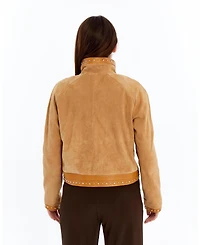 Furniq Uk Women's Suede Studded Jacket, Created for Macy's