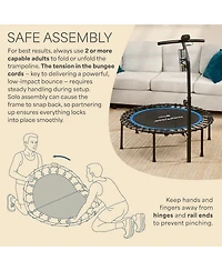 Lifepro JumpTrack 40” Rebounder Trampoline with Jump Counter – Low-Impact Silent Bungee System for Home Cardio – Supports Up to 3