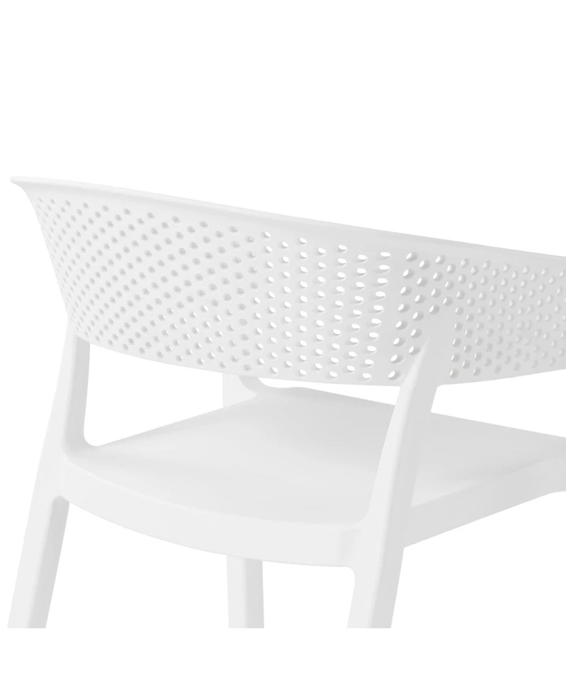 WestinTrends Outdoor Modern Stackable Plastic Resin Patio Dining Armchair (Set of 2