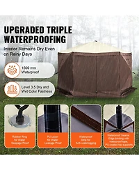 Slickblue Quick Set Pop Up Screen Tent 6 Sided Canopy with Privacy Cloths and Mosquito Netting