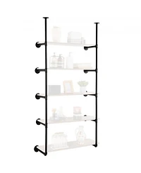 2PCS 5-Tier Industrial Pipe Shelf Frame, Wall Mount, No Planks Included