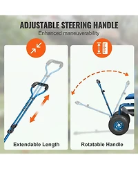 Slickblue Garden Scooter Cart with Wheels Swivel Seat Tool Tray and Handle for Outdoor Tasks