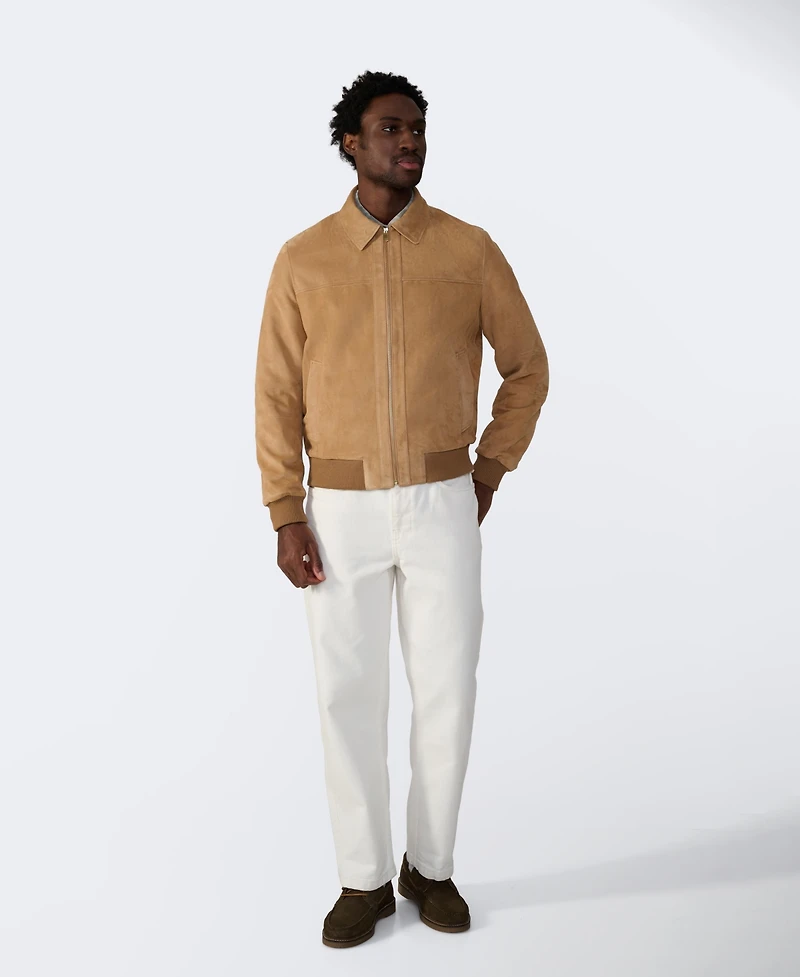 Furniq Uk Men's Men s Suede Bomber Jacket, Created for Macy