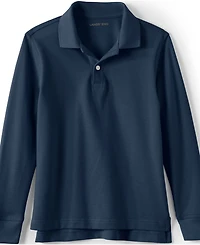 Lands' End School Uniform Kids Long Sleeve Mesh Polo Shirt