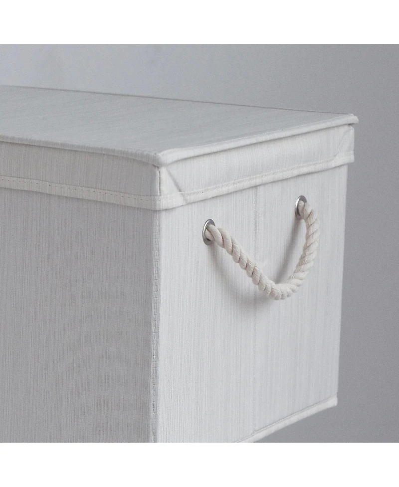 WeThinkStorage 34L Folding Fabric Storage Bin w/Rope Handle and Lid - Clay
