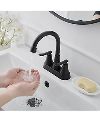 Greenspring 4 in. Centerset 2-Handle High-Arc Bathroom Faucet in Brushed Nickel