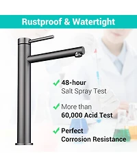 Aquaterior Bathroom Vessel Sink & Faucet Kit 8" Vanity Mixer Tap Tempered Glass