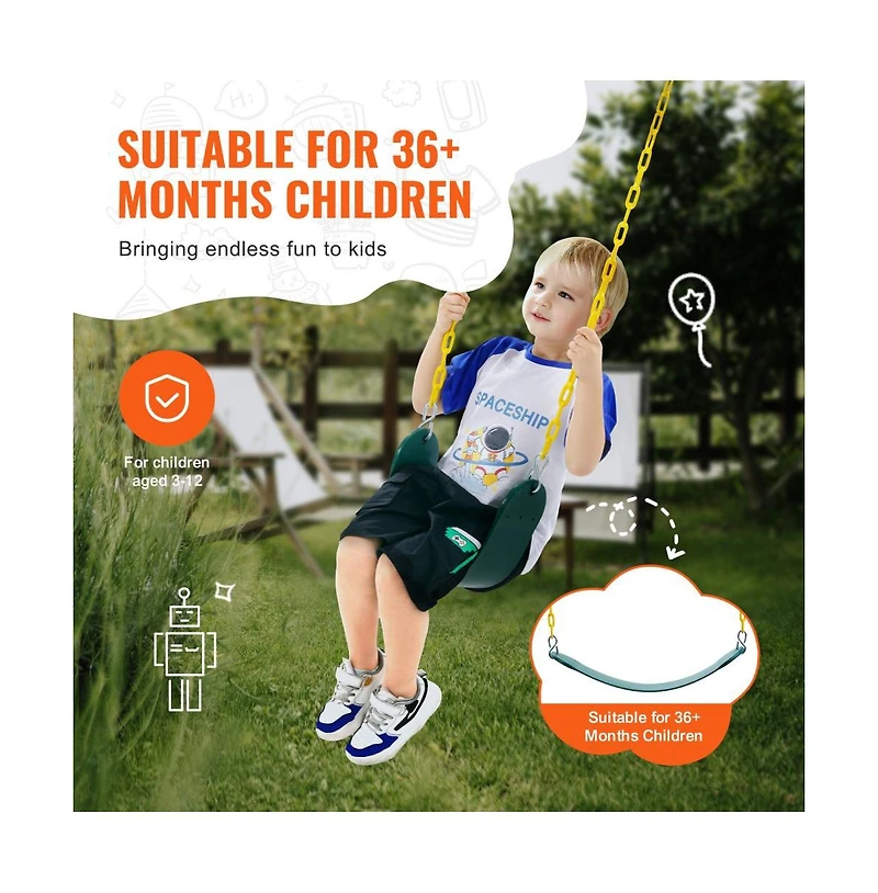 Slickblue Toddler 2-Pack Swing Seats Swings Replacement for Outdoor Swing Set