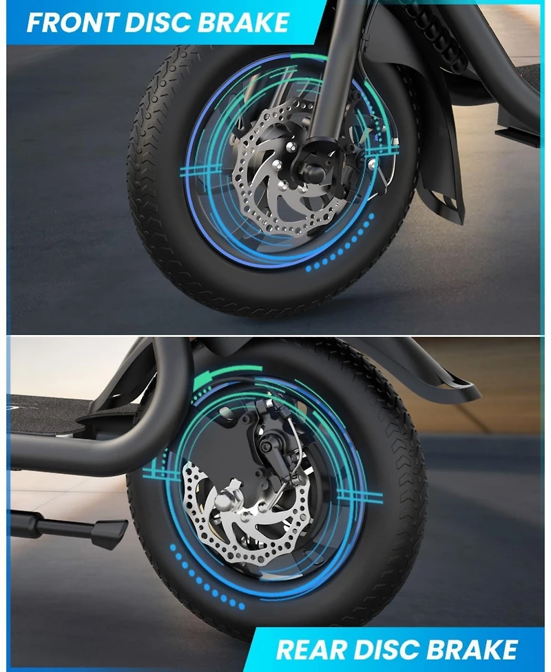 Gyroshoes Electric Scooter Adults with Seat, 450W Motor Up Smart Lcd Display, 20Miles Long Range, Electrically-Powered Motor Scooters