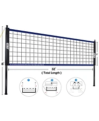 Gse Games & Sports Expert Volleyball Net Set with Volleyball, Aluminum Poles, Winch System, Pump, and Carrying Bag (Recreational)