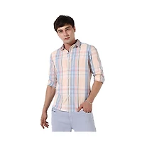 Campus Sutra Men's Cotton Plaid Button Up Shirt