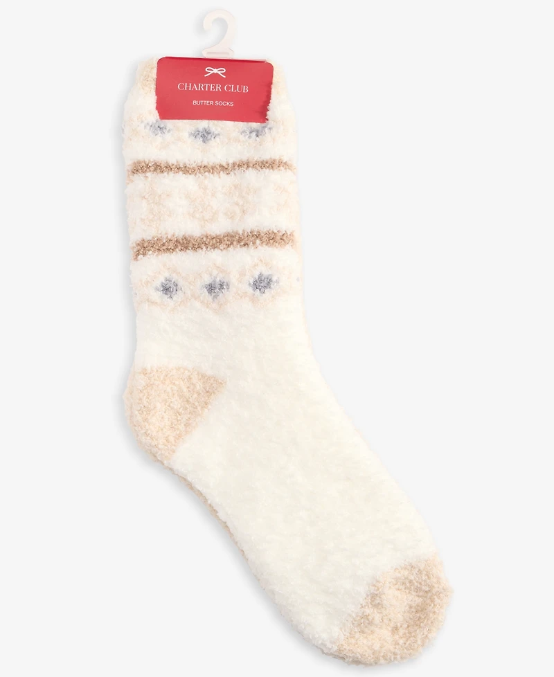 Charter Club Women's 2-Pk. Fuzzy Butter Socks, Created for Macy's