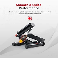 Sunny Health & Fitness Smart Twist Stepper with Resistance Bands, Free SunnyFit App via Bluetooth, 300 Lb Weight Capacity