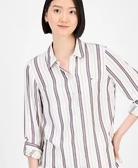 Tommy Hilfiger Women's Striped Roll-Tab Shirt