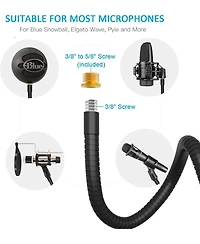 ZealSound k08g Usb Recording Microphone Gold and H1 Gooseneck Mic Arm Stand
