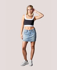 blue revival Women's On The Edge Denim Mini Skirt