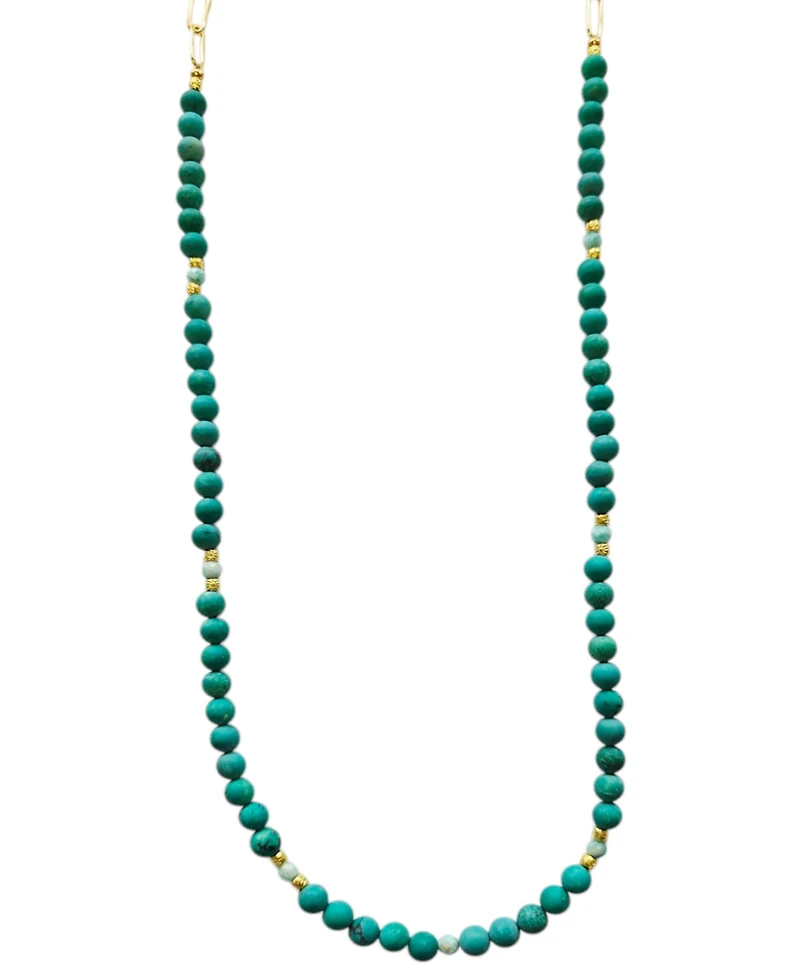 Minu Jewels Gold-Tone Turquoise & Amazonite 30" Statement Necklace