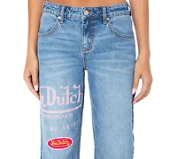 Von Dutch Women's Distressed Straight-Leg Jeans
