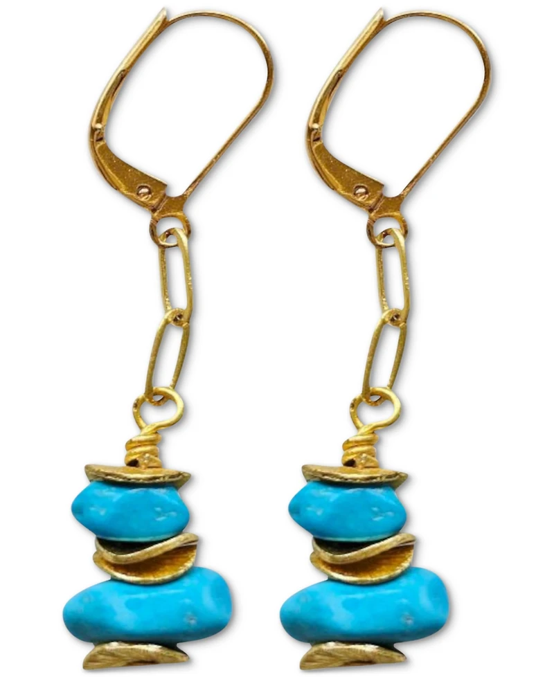 Minu Jewels Turquoise Linear Drop Earrings