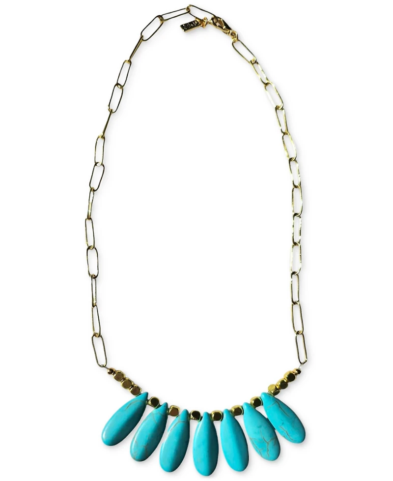 Minu Jewels Gold-Tone Turquoise Statement Necklace, 16" + 1" extender