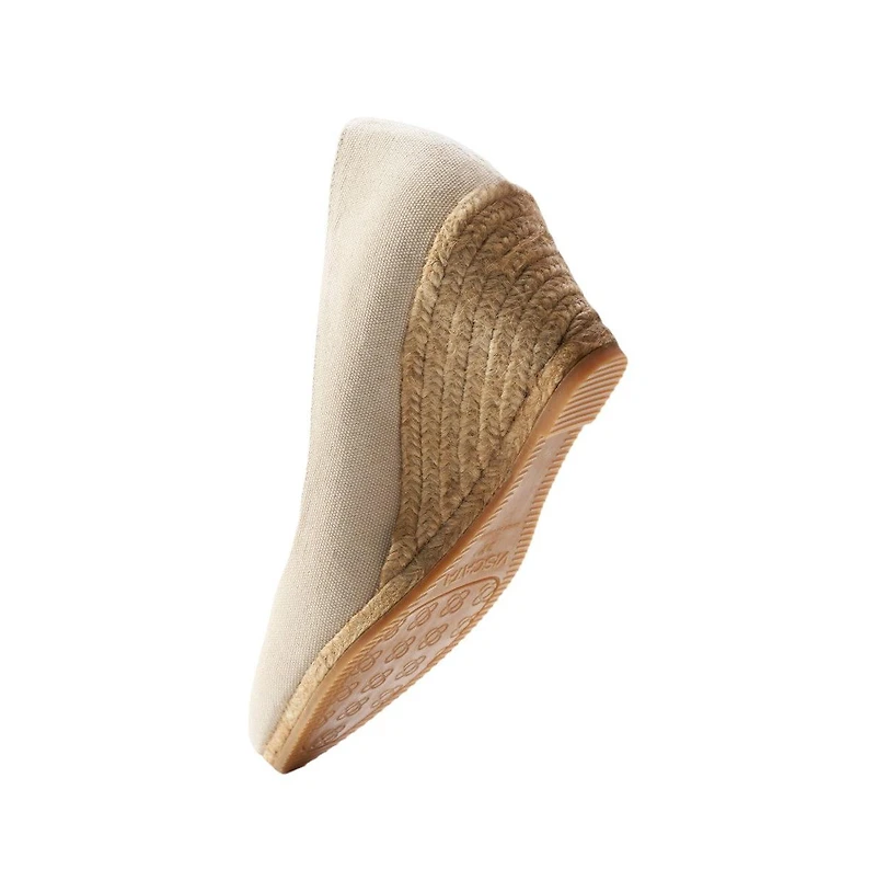 Roses Canvas V Cut Espadrille Wedges
