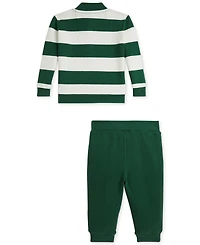 Polo Ralph Lauren Baby Boys Rib-Knit Pullover & Jogger Pant Set