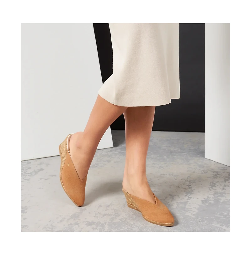 Truja Suede Espadrille Mule Wedges