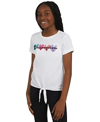 Champion Big Girls Logo Graphic Tie-Front T-Shirt