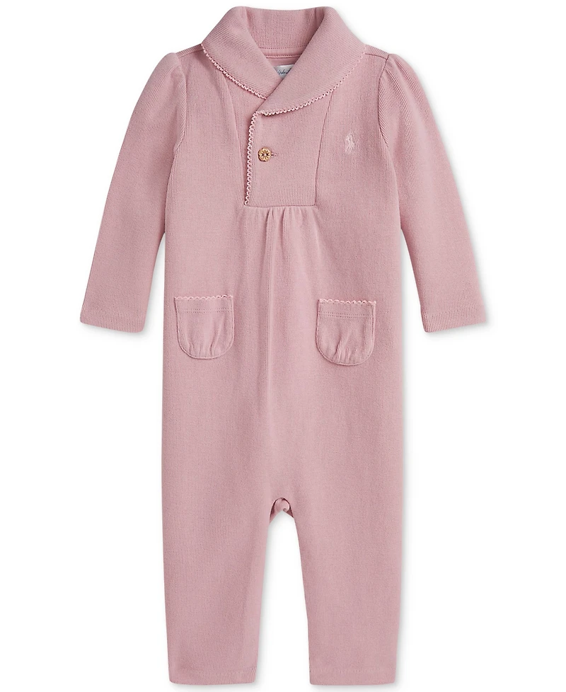 Polo Ralph Lauren Baby Girls Rib-Knit Coverall