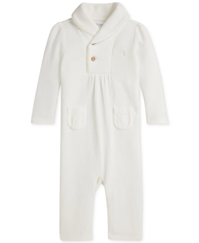 Polo Ralph Lauren Baby Girls Rib-Knit Coverall