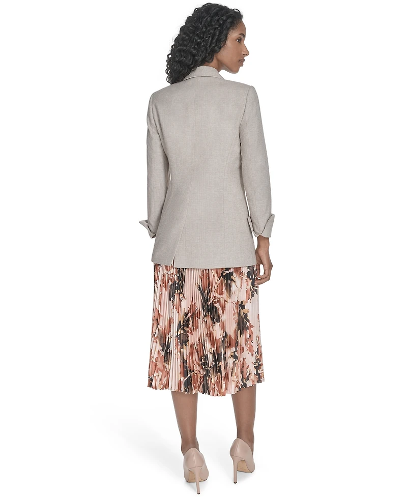 Calvin Klein Petite Notch Collar Open Front Blazer