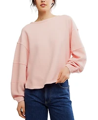 Free People Women's Total Eclipse Ribbed Dolman-Sleeve Tee